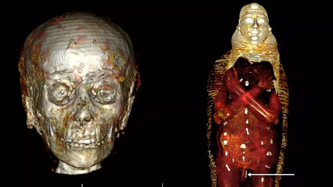 2,300-Year-Old Mummy with Golden Heart