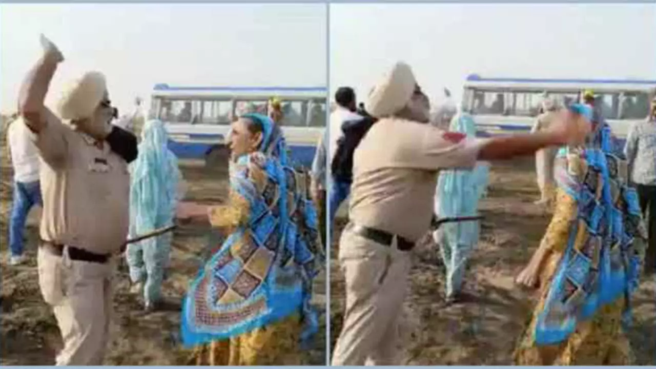 Policeman Slaps Woman Farmer During Protest in Punjab