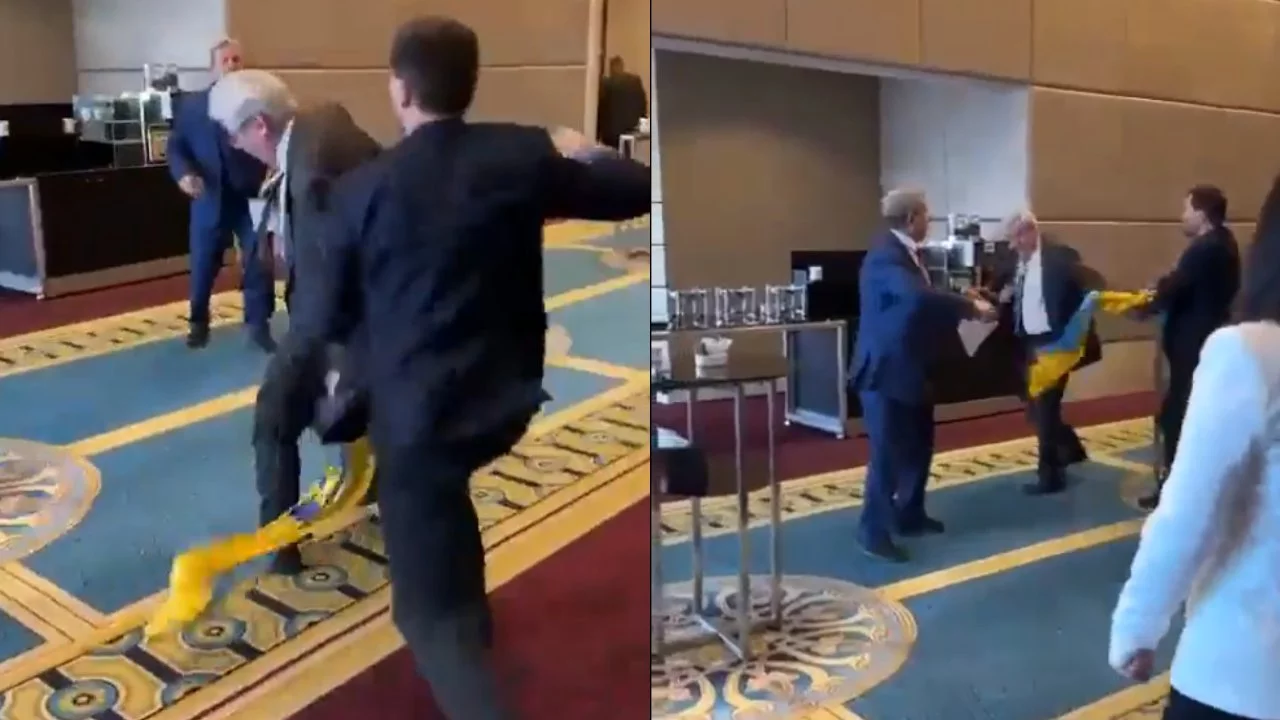 Ukrainian MP Punches Russian Representative for Flag Snatching