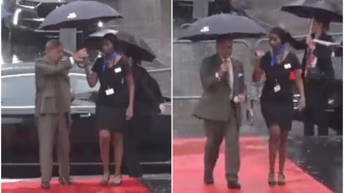 Pakistan PM Snatches Umbrella and Leaving Woman Official in Rain