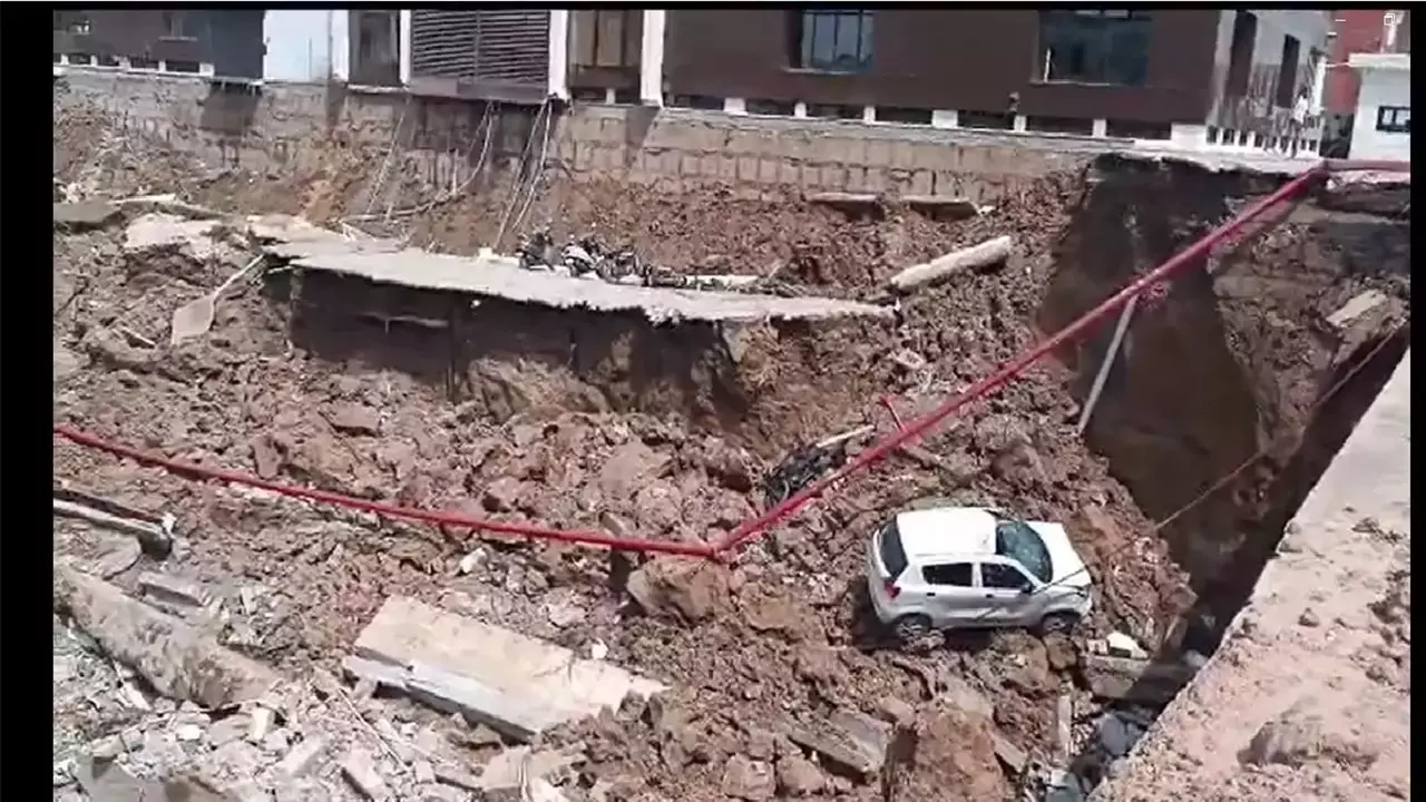 Parking Lot Collapse in Mohali