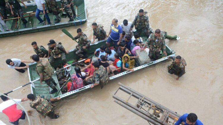Army Rescue Operation in Flooded Areas