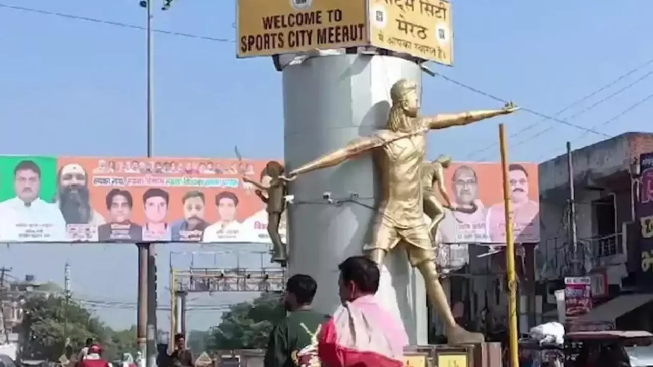 Javelin stolen from Neeraj Chopra's statue in UP