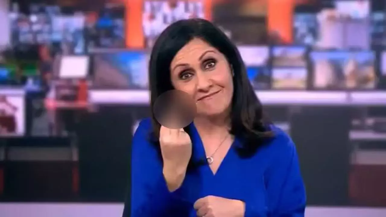 BBC Anchor Maryam Moshiri Showing Middle Finger on Live Broadcast