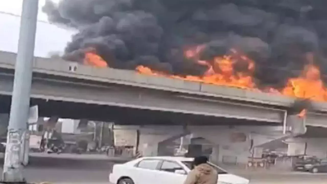 Fuel Tanker Caught in Fire