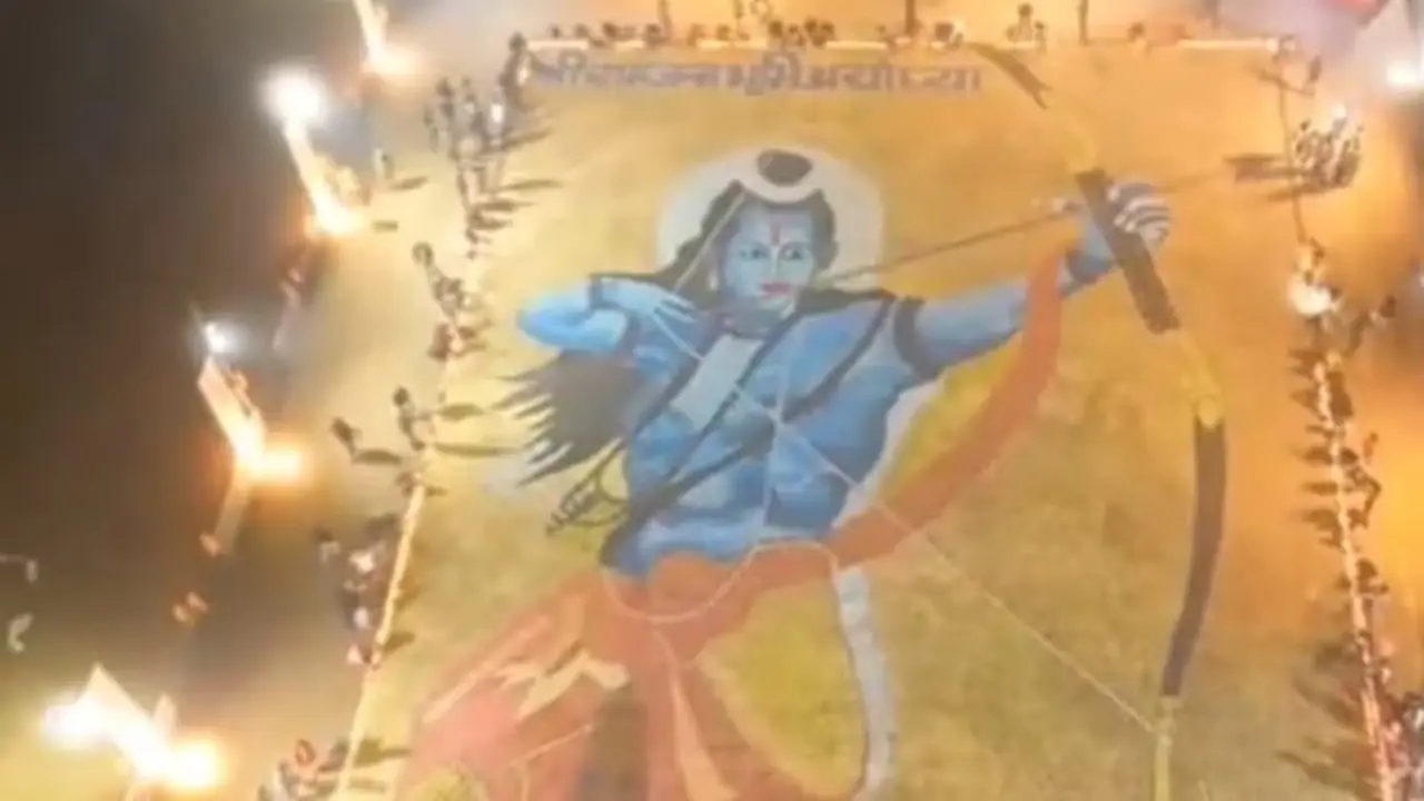 Lord Ram's Portrait Shines with 14 Lakh Diyas in Ayodhya