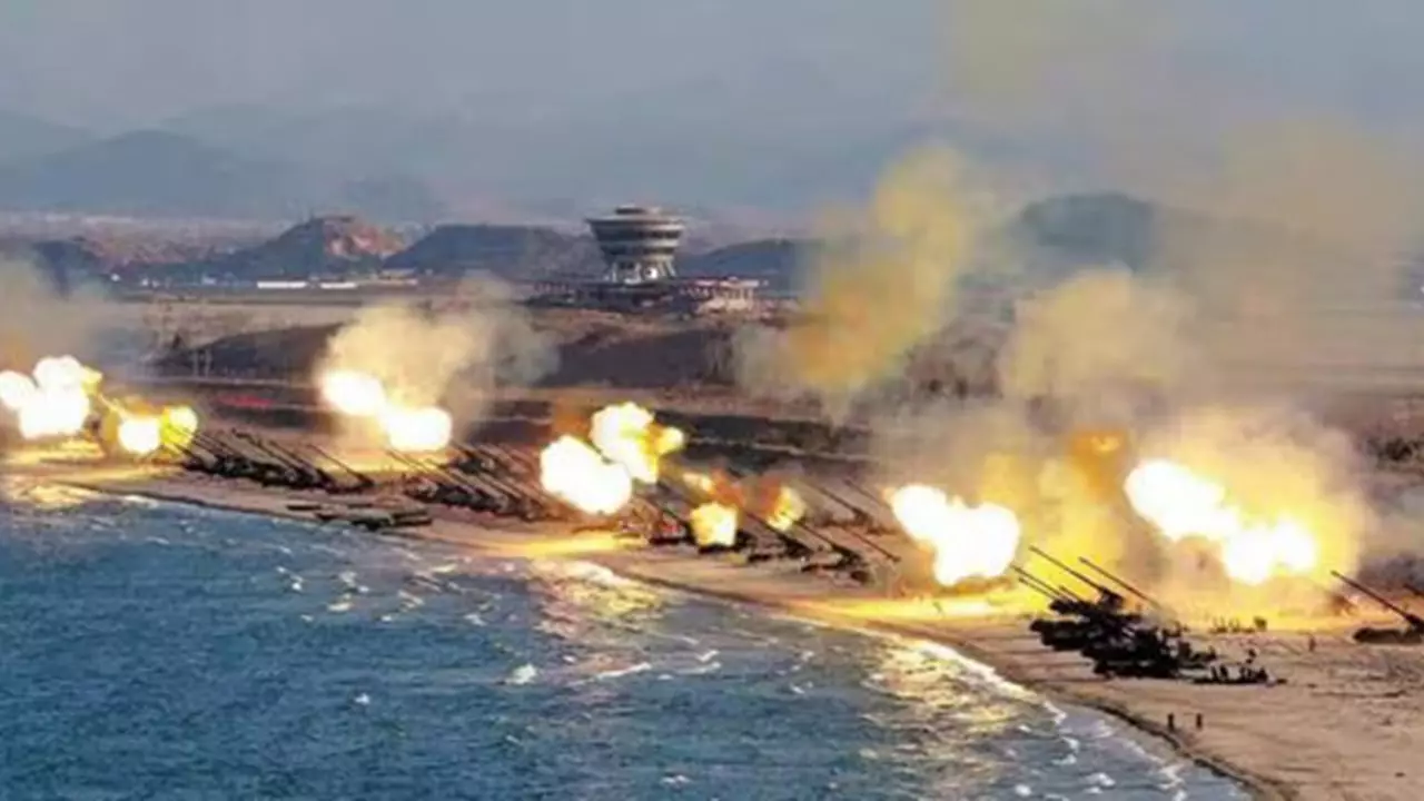 North Korea Launches Over 200 Artillery Shells