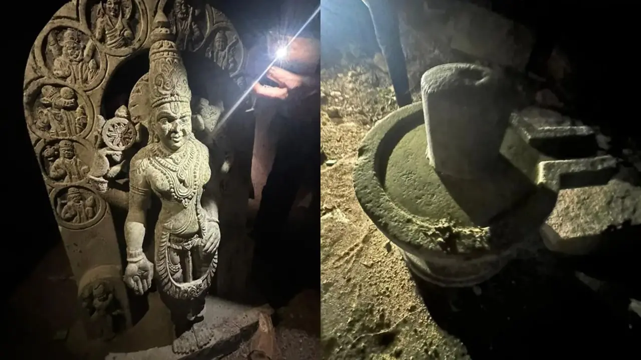1,000-year-old Shivling & Lord Vishnu idol