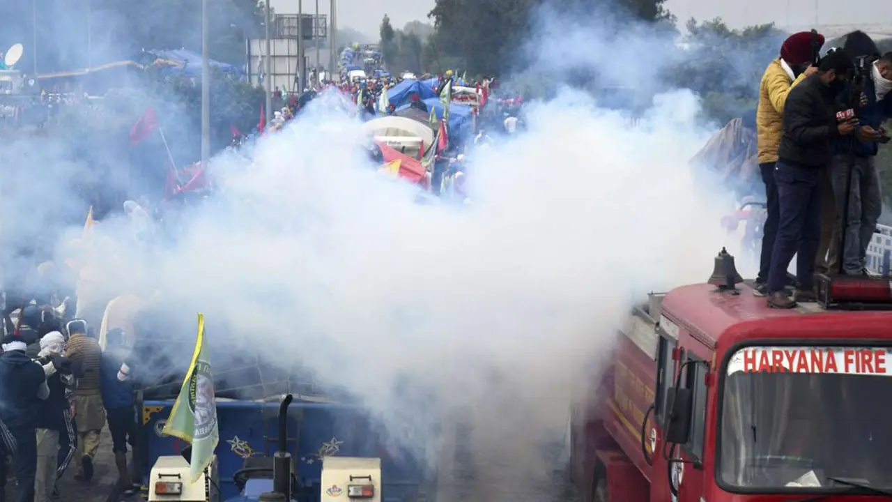 Tear Gas Deployed on Protesting Farmers