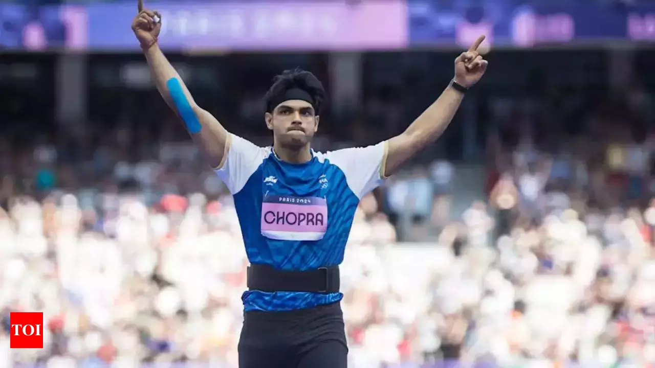 Neeraj Chopra winning celebration