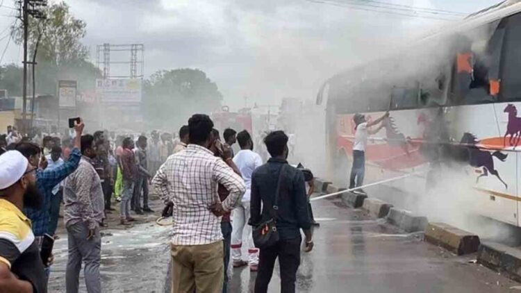 Private Bus Caught Fire in Pune